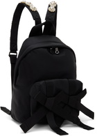 Simone Rocha Black Beaded Utility Bow Backpack