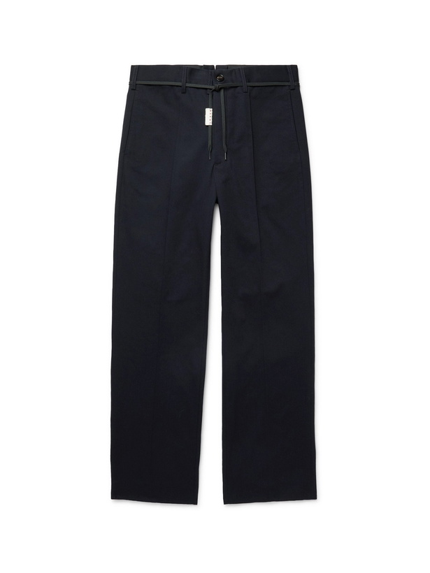 Photo: MARNI - Twill Drawstring Trousers - Blue