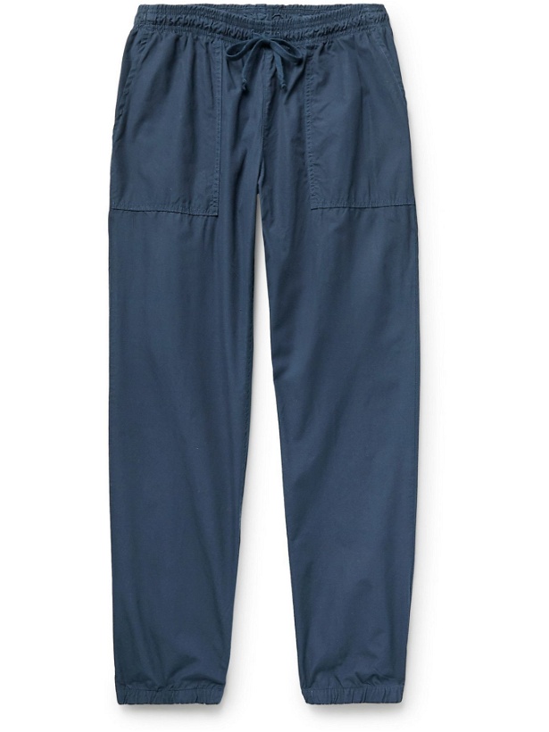 Photo: SAVE KHAKI UNITED - Easy Utility Slim-Fit Tapered Cotton-Poplin Drawstring Trousers - Blue
