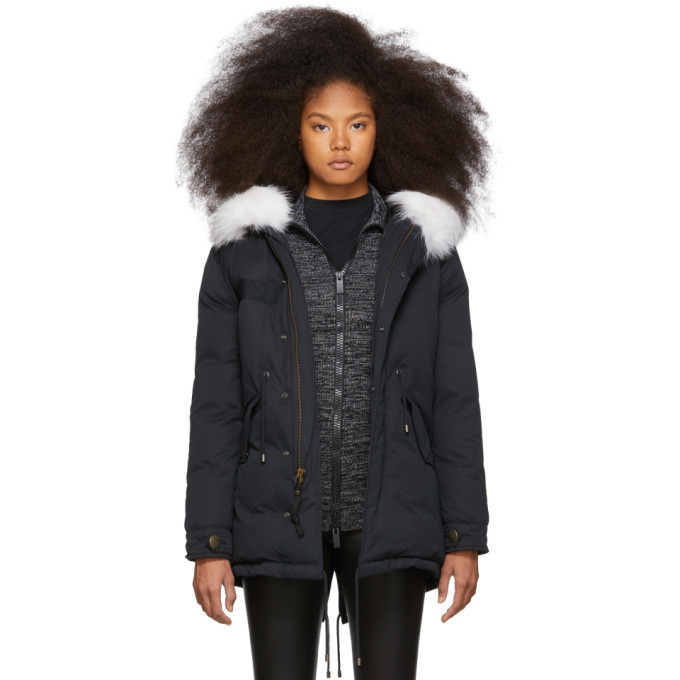Photo: Mr and Mrs Italy Black Down and Fur Puff Parka