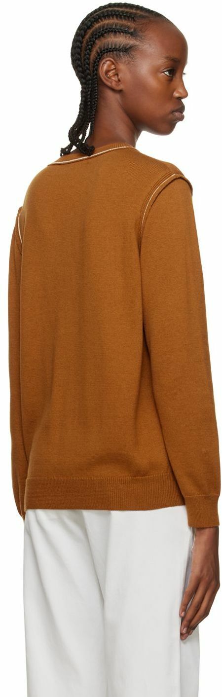 Rosetta Getty Orange Exposed Seams Sweater