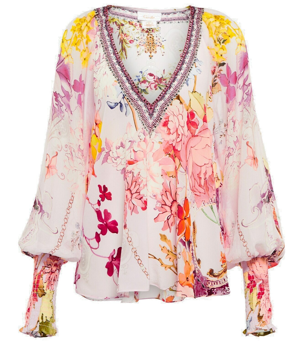 Camilla Floral silk blouse Camilla