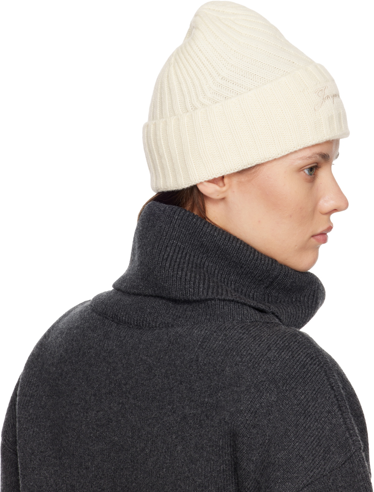 JACQUEMUS Off-White 'The Tourni' Beanie