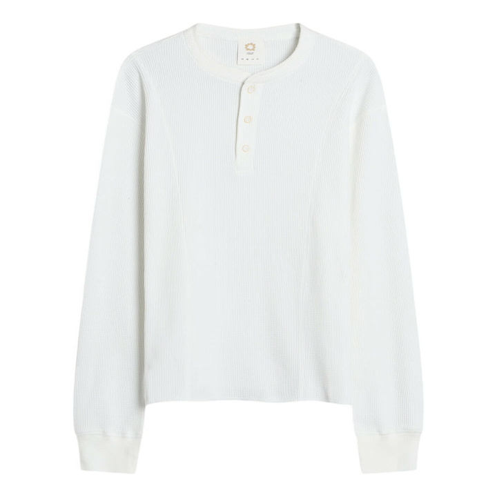 Photo: Gander Men's Henley Waffle Longsleeve in White