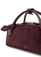 Alaïa Le Teckel Suede Clutch - Burgundy - One Size