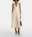 Posse Pamela halterneck linen midi dress