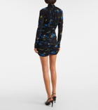 Blumarine Cutout floral jersey minidress