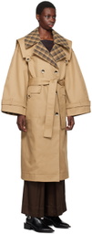 GANNI Brown Oversized Trench Coat
