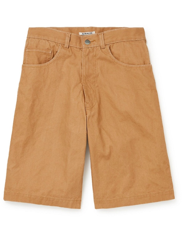 Photo: Auralee - Organic Cotton-Canvas Shorts - Brown