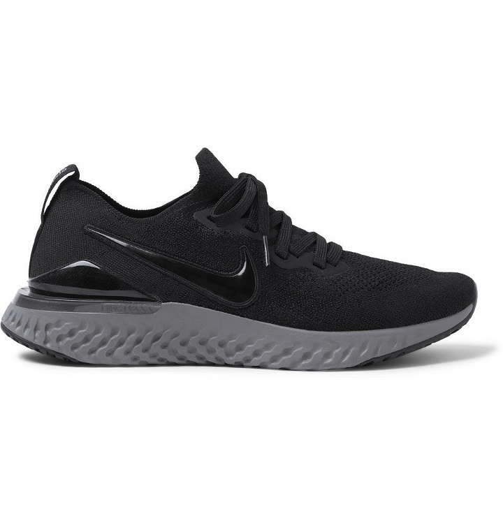 Photo: Nike Running - Epic React Flyknit 2 Running Sneakers - Black