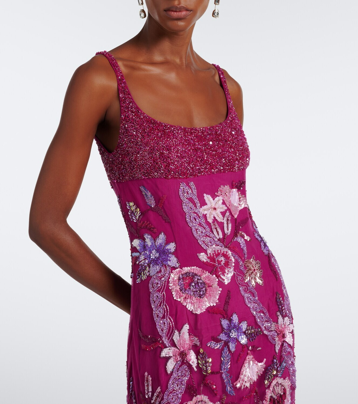 Là Fuori Mystical Garden embellished floral gown