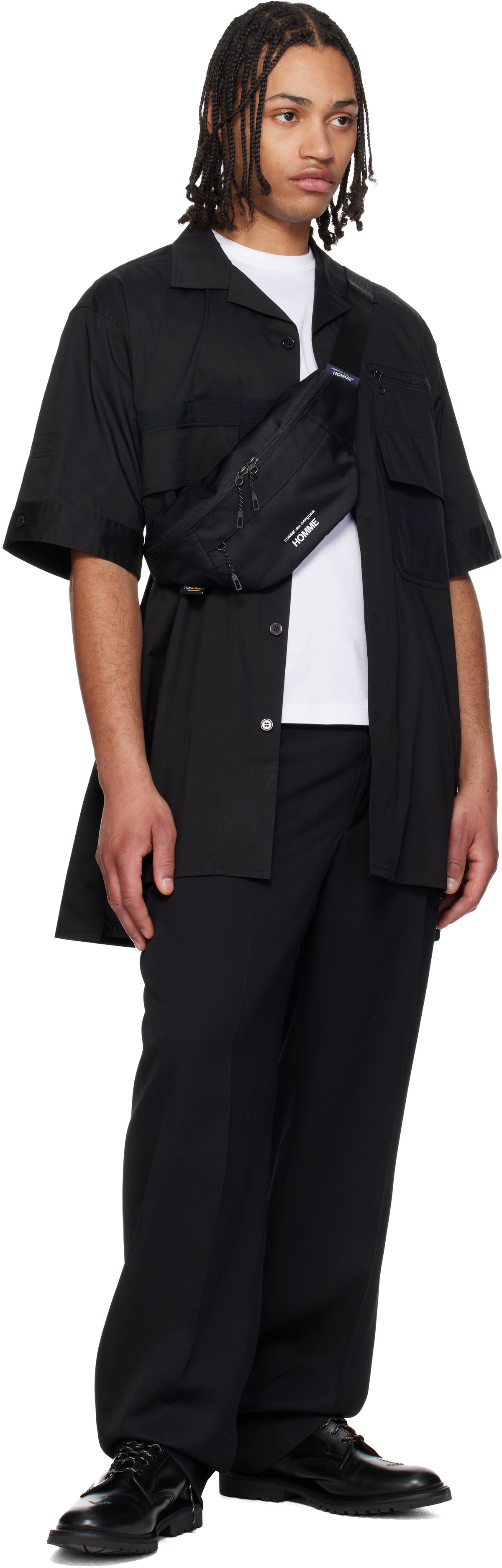 Comme des Garçons Homme Black Cordura Belt Bag