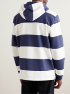 Polo Ralph Lauren - Striped Cotton-Blend Jersey Hoodie - Blue