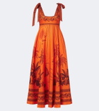 Alémais Boathouse printed linen midi dress