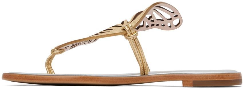 Sophia Webster Gold Talulah Flat Sandals