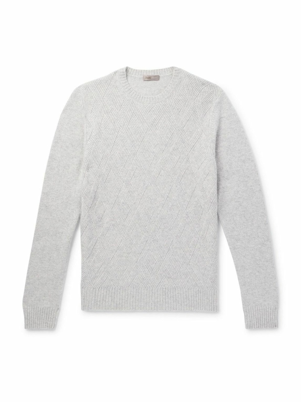 Photo: Herno - Herringbone Cashmere Sweater - Gray