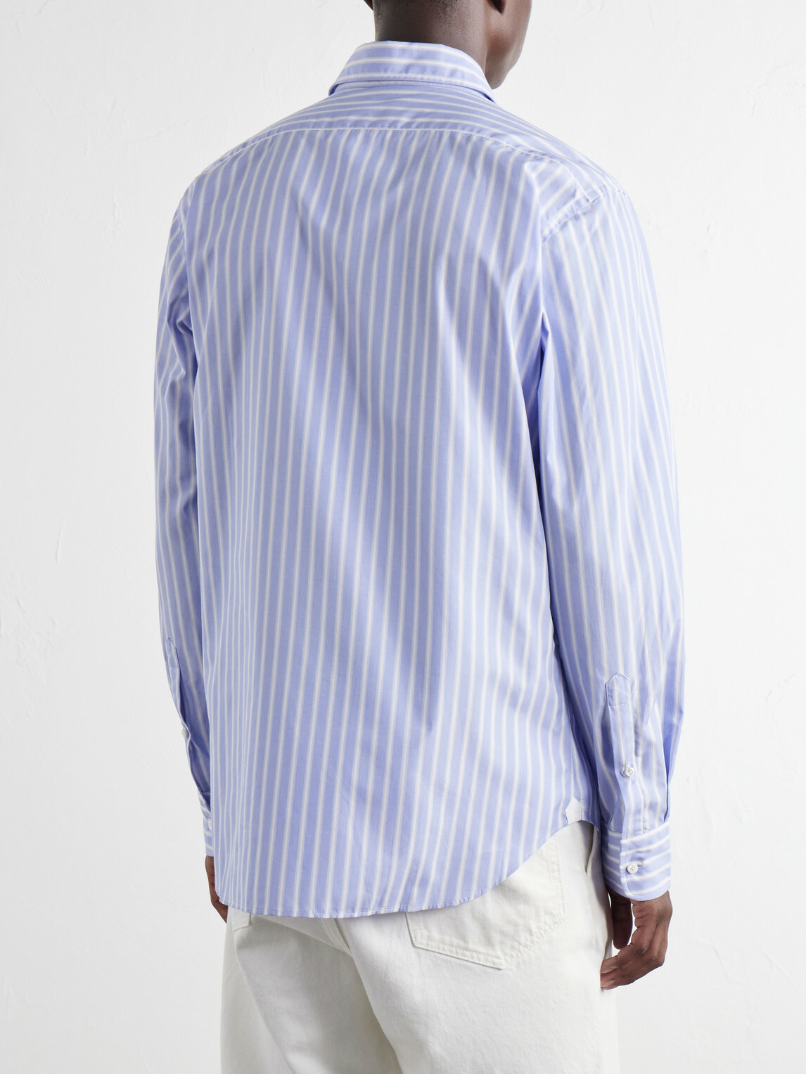Husbands - Striped Supima Cotton-Poplin Shirt - Blue