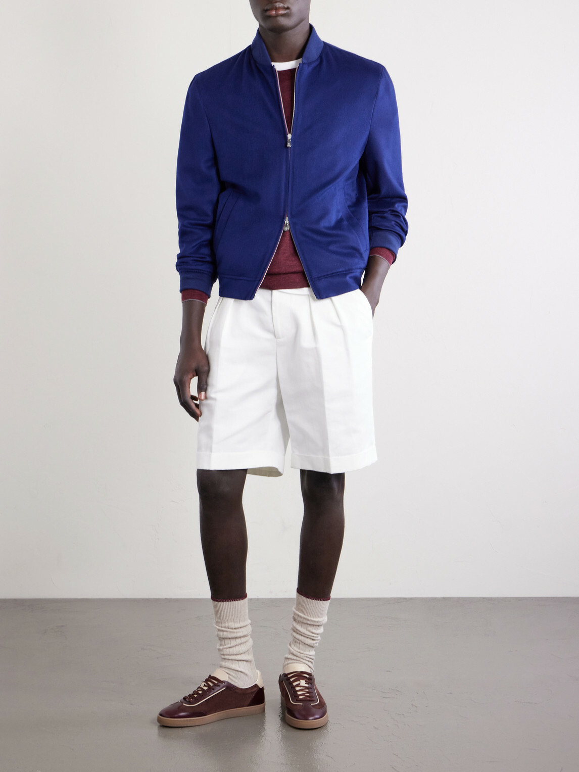 Brunello Cucinelli - Cashmere Bomber Jacket - Blue