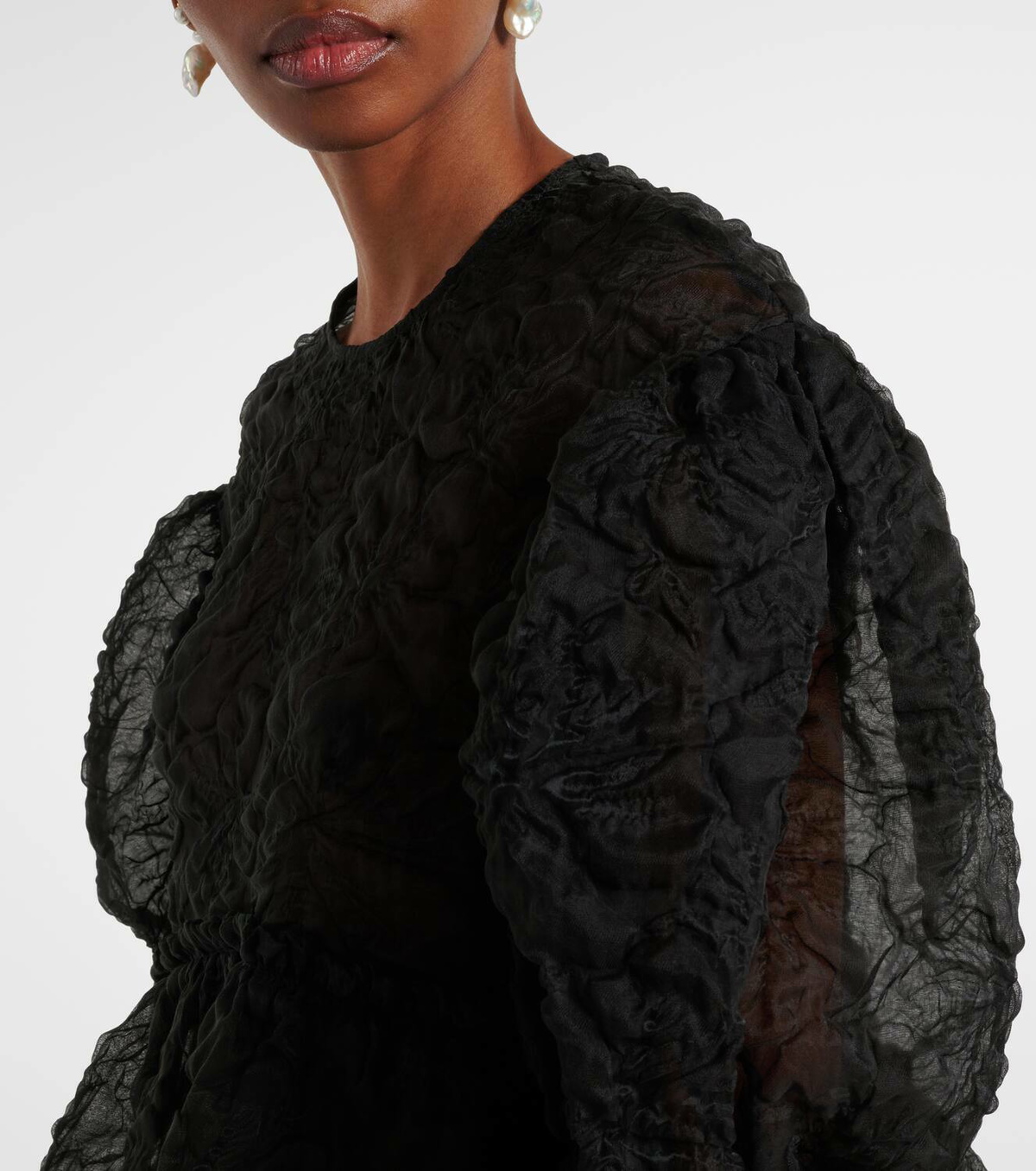 Simone Rocha Gathered puff-sleeve midi dress Simone Rocha