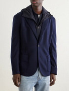 SEASE - Hodded Virgin Wool Blazer - Blue