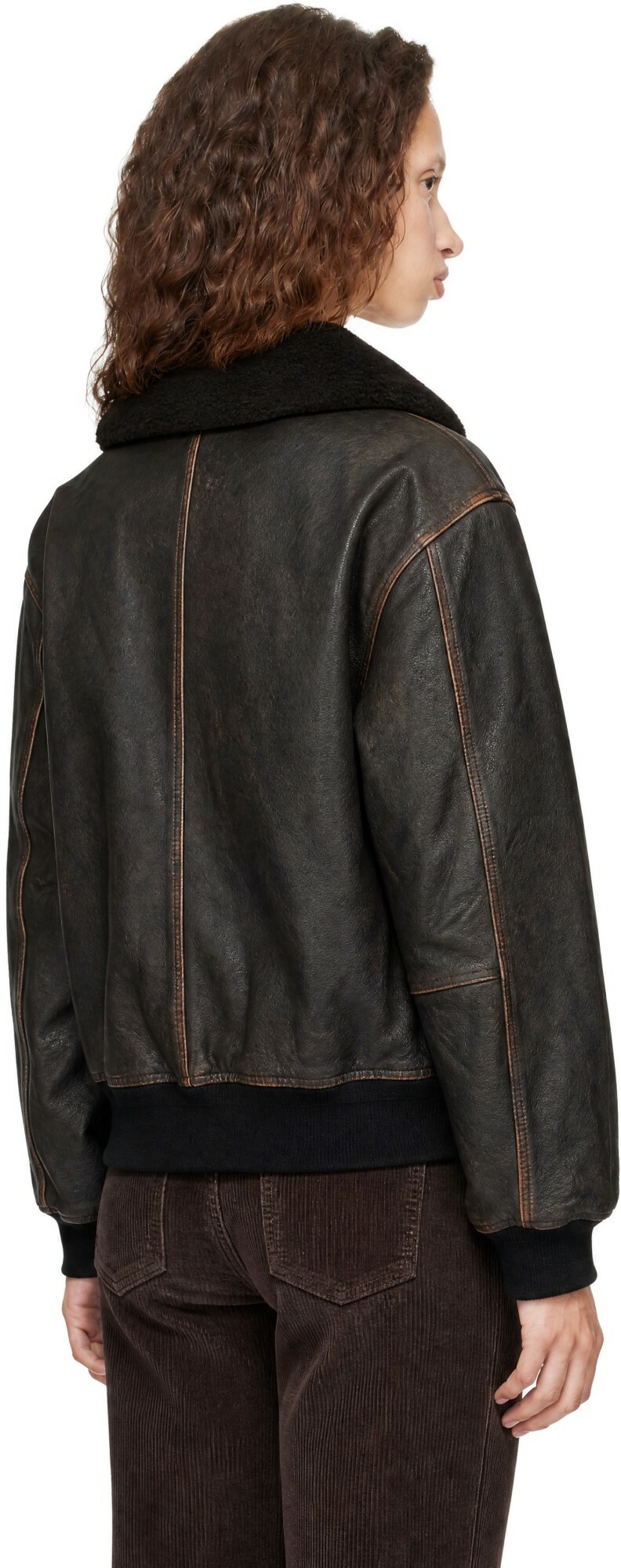 Dunst Black Detachable A-2 Blouson Leather Jacket