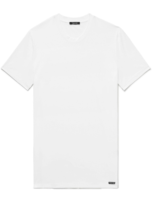 Photo: TOM FORD - Stretch Cotton and Modal-Blend T-Shirt - White
