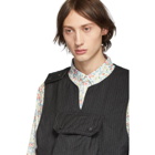 Engineered Garments Black Pinstripe Vest