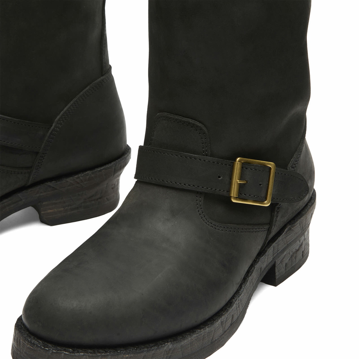 Visvim Men's Folk Buckle Ankle Boot in Black