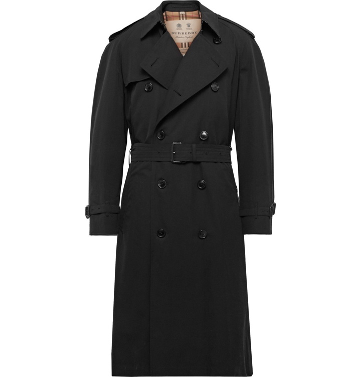 Photo: Burberry - Westminster Extra Long Cotton-Gabardine Trench Coat - Black