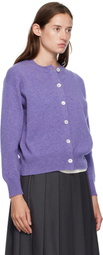&Daughter Purple Ada Crewneck Cardigan