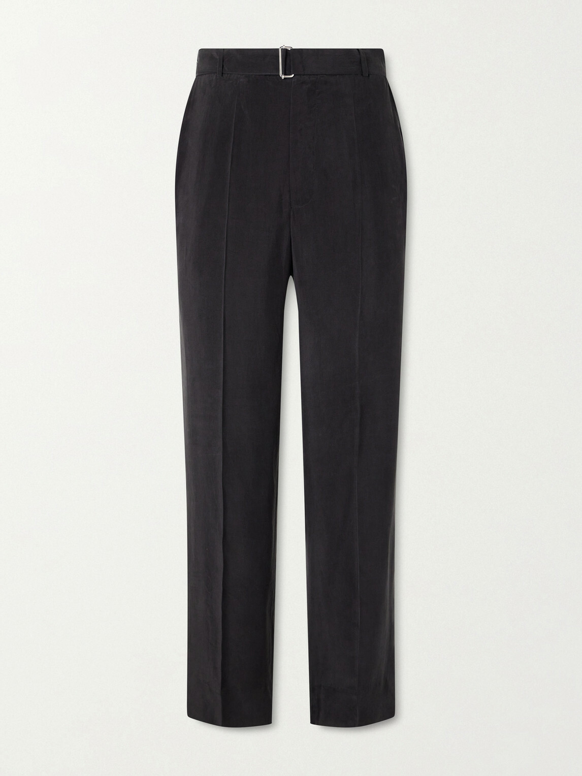 Officine Générale - Nash Wide-Leg Belted Pleated Canvas Trousers - Black
