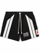 RRR123 - Trappist Straight-Leg Logo-Appliquéd Cotton-Canvas Drawstring Shorts - Black