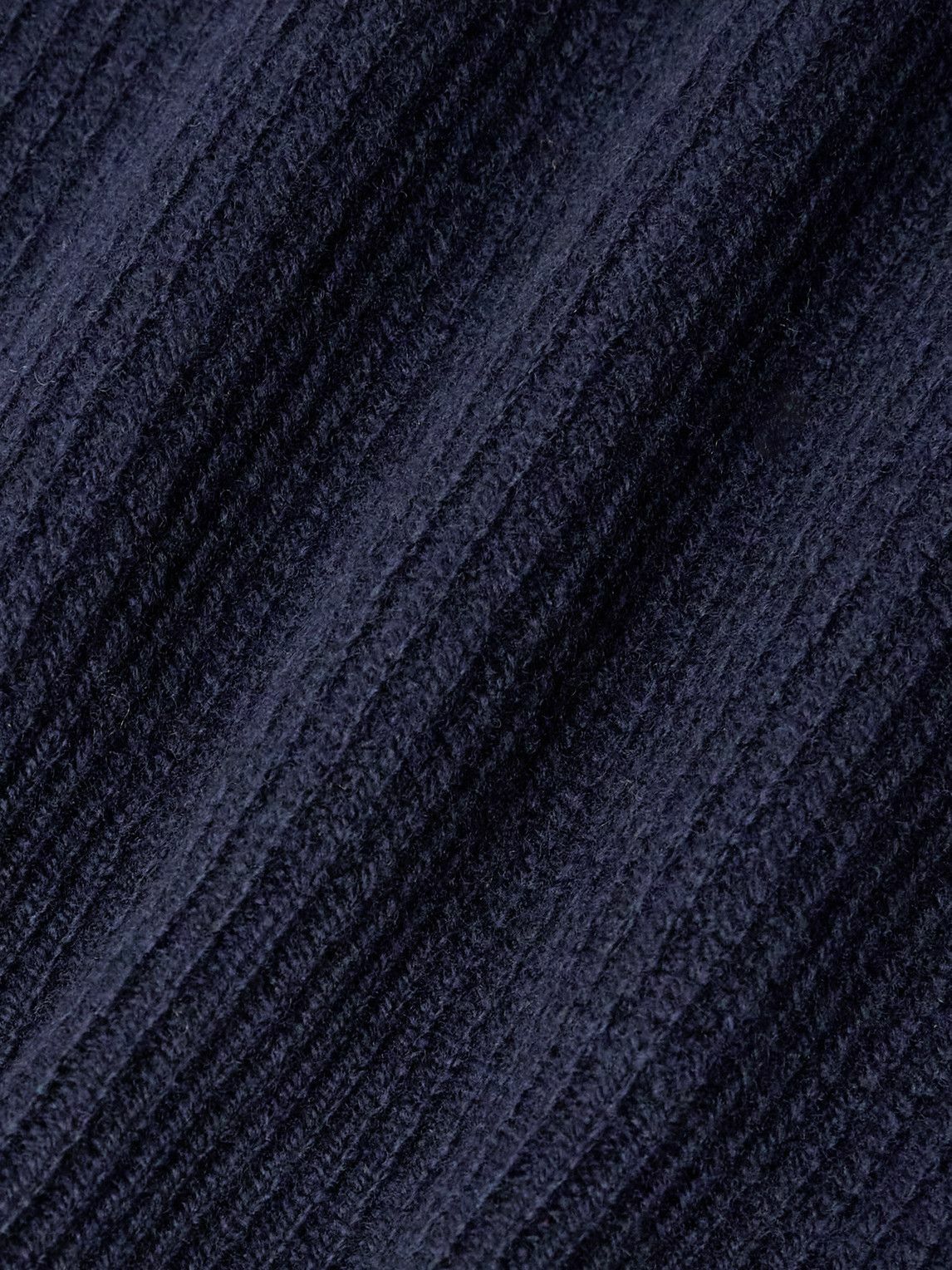 Incotex - Zanone Ribbed Virgin Wool Sweater - Blue
