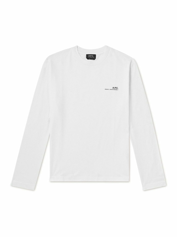 Photo: A.P.C. - Logo-Print Cotton-Jersey T-Shirt - White