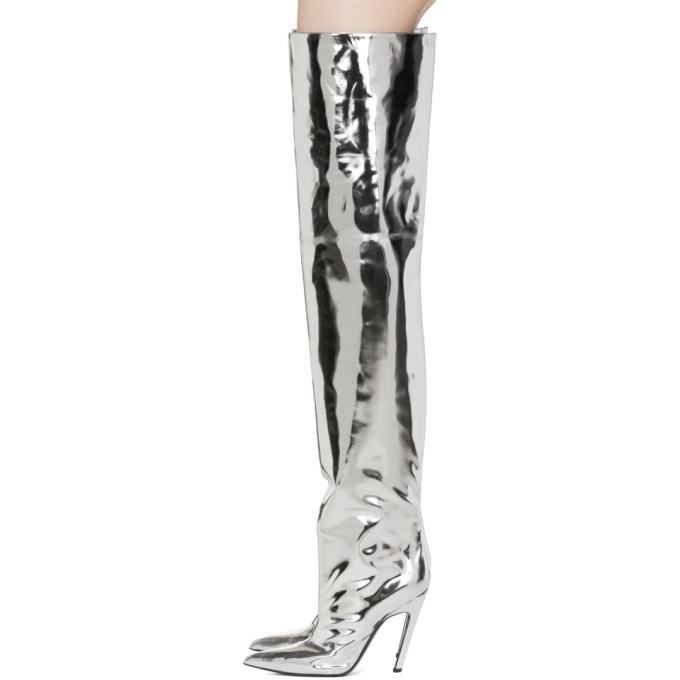 Waders Leather Over The Knee Boots in Black  Balenciaga  Mytheresa
