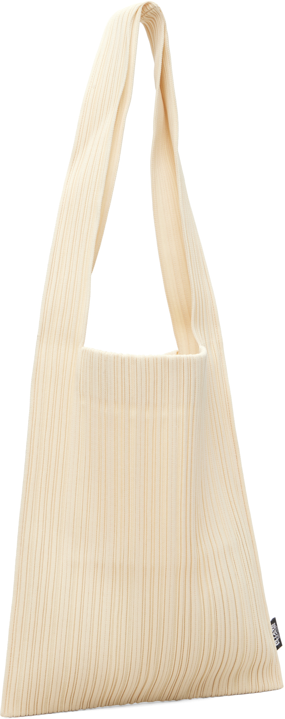 PLEATS PLEASE ISSEY MIYAKE Beige Crepe Knit Tote