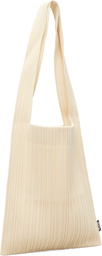 PLEATS PLEASE ISSEY MIYAKE Beige Crepe Knit Tote