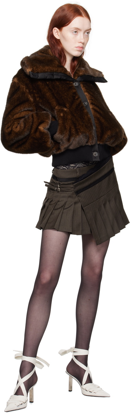 VAILLANT Brown Asymmetric Miniskirt
