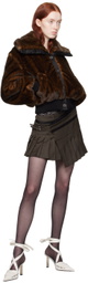 VAILLANT Brown Asymmetric Miniskirt