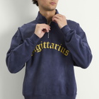 BEAMS Men's Fade Souvenir Half Zip Sweatshirt in Navy