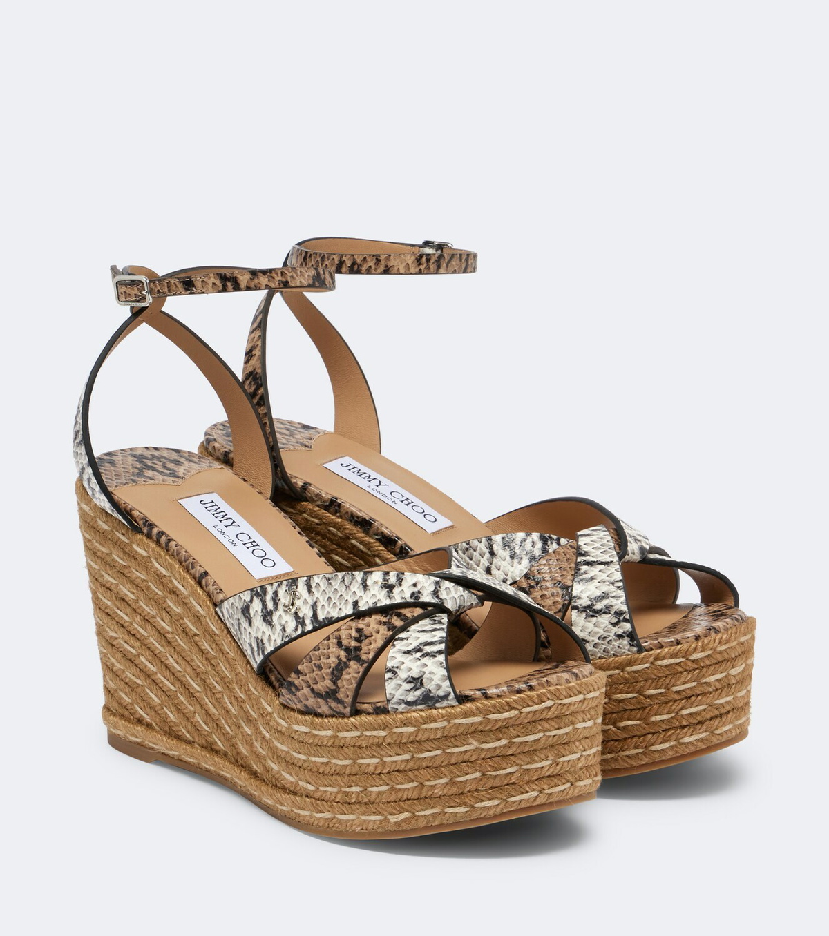 Jimmy Choo Korra snake-print leather espadrilles