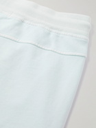 C.P. Company - Straight-Leg Logo-Print Cotton-Jersey Drawstring Shorts - Blue