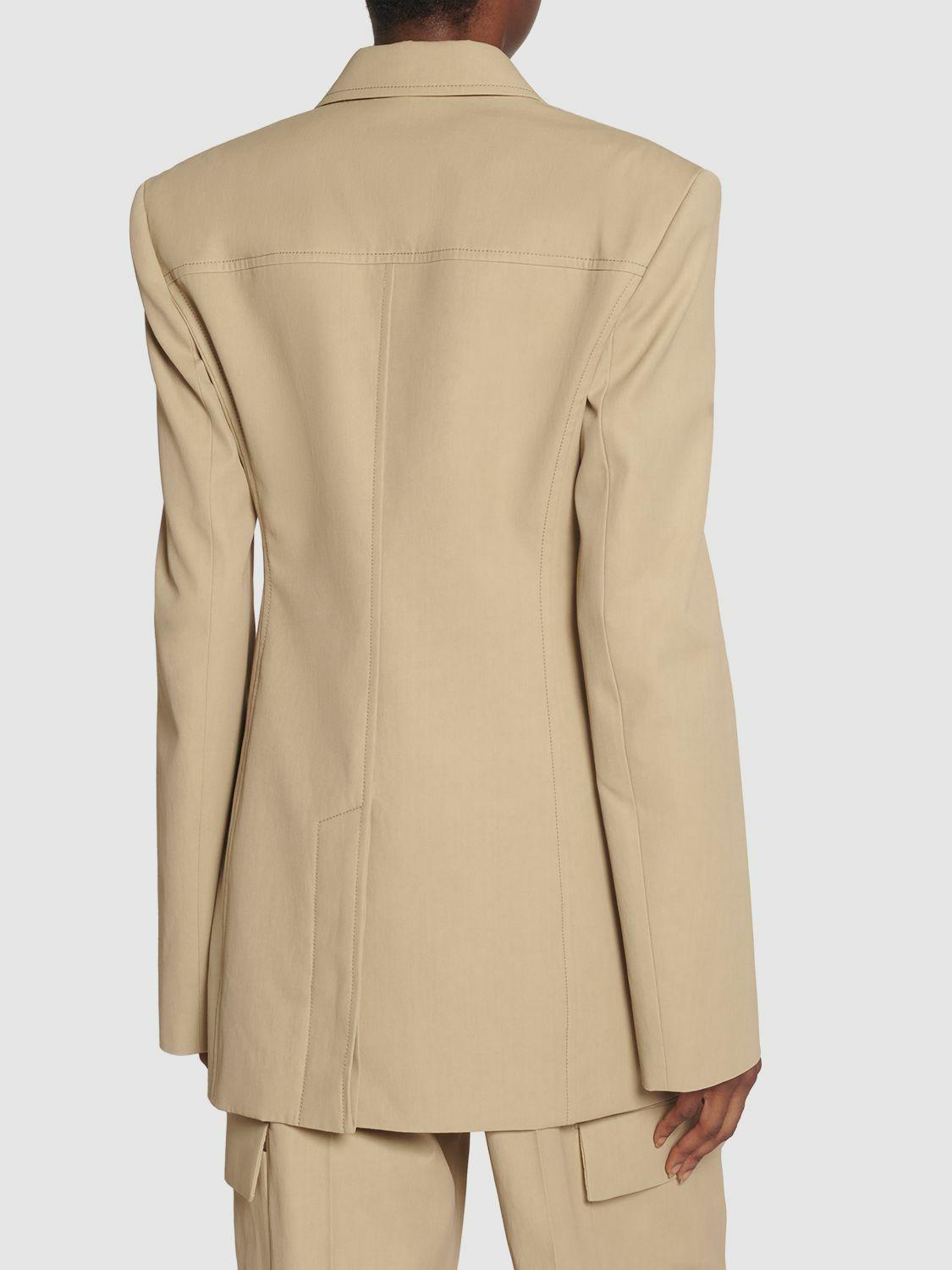 【送料&関税込】SportMax adurre Beige Cotton Blend Blazer SP2041015206002-w-