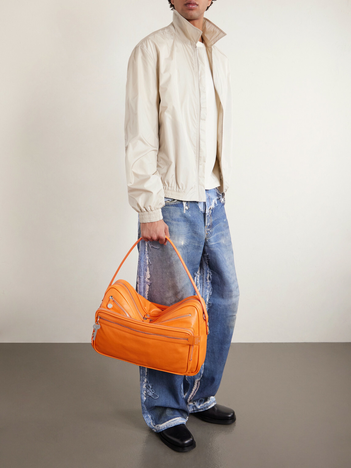 Acne Studios - Camero Embellished Textured-Leather Shoulder Bag
