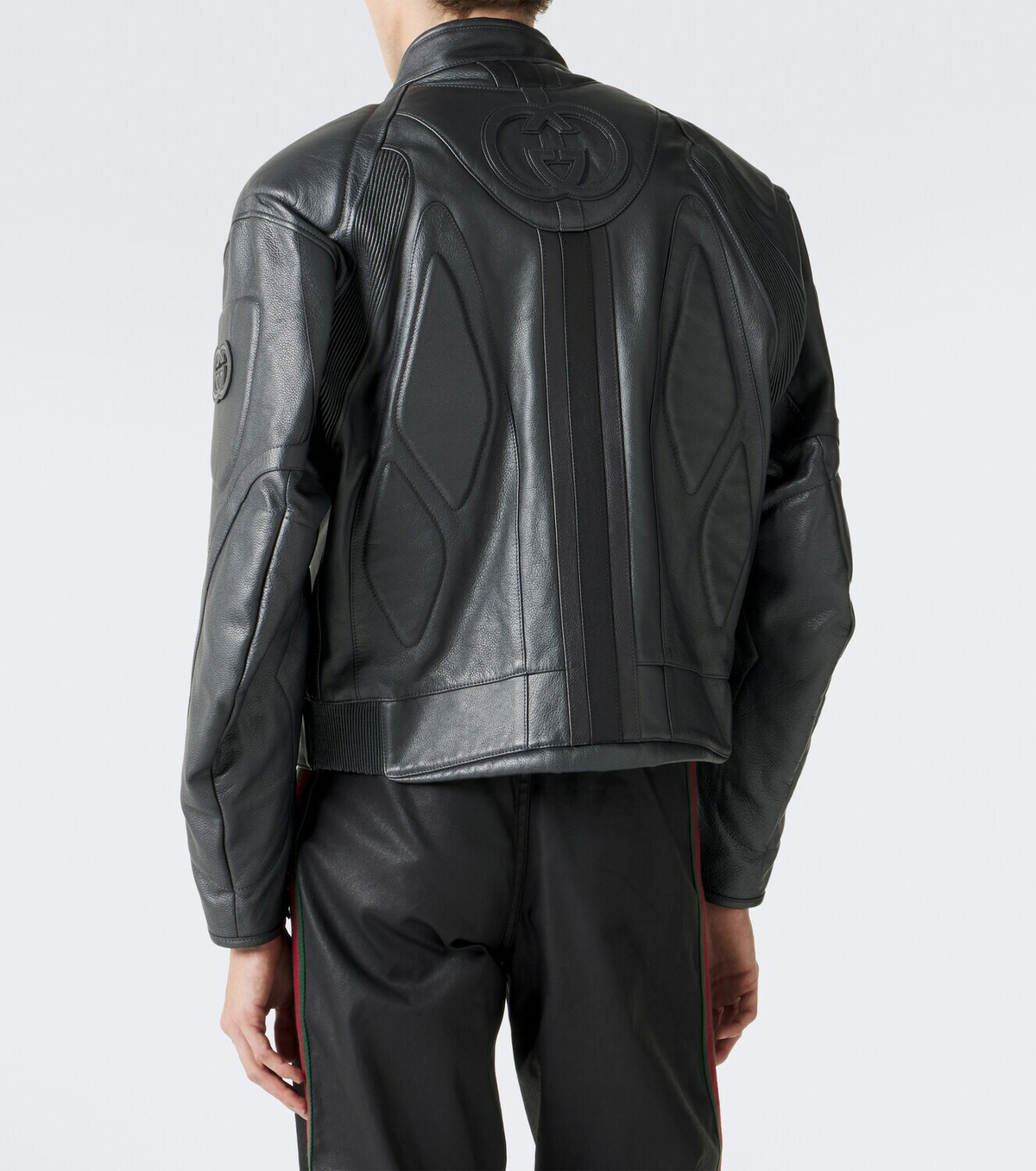 Gucci GG leather biker jacket