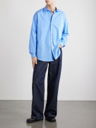 A.PRESSE - Cotton-Poplin Shirt - Blue