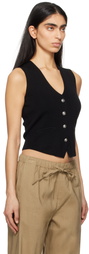 rag & bone Black Ella Merino Wool-Blend Sweater Vest