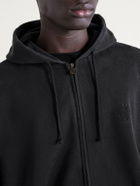 VETEMENTS - Logo-Embroidered Cotton-Jersey Zip-Up Hoodie - Black