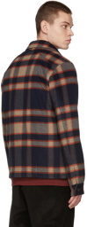 PS by Paul Smith Navy Wool Check Overshirt