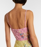 Là Fuori Embellished floral cocktail dress